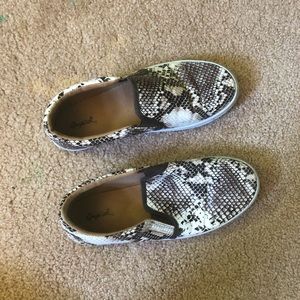 Qupid Snake Skin Slip Ons